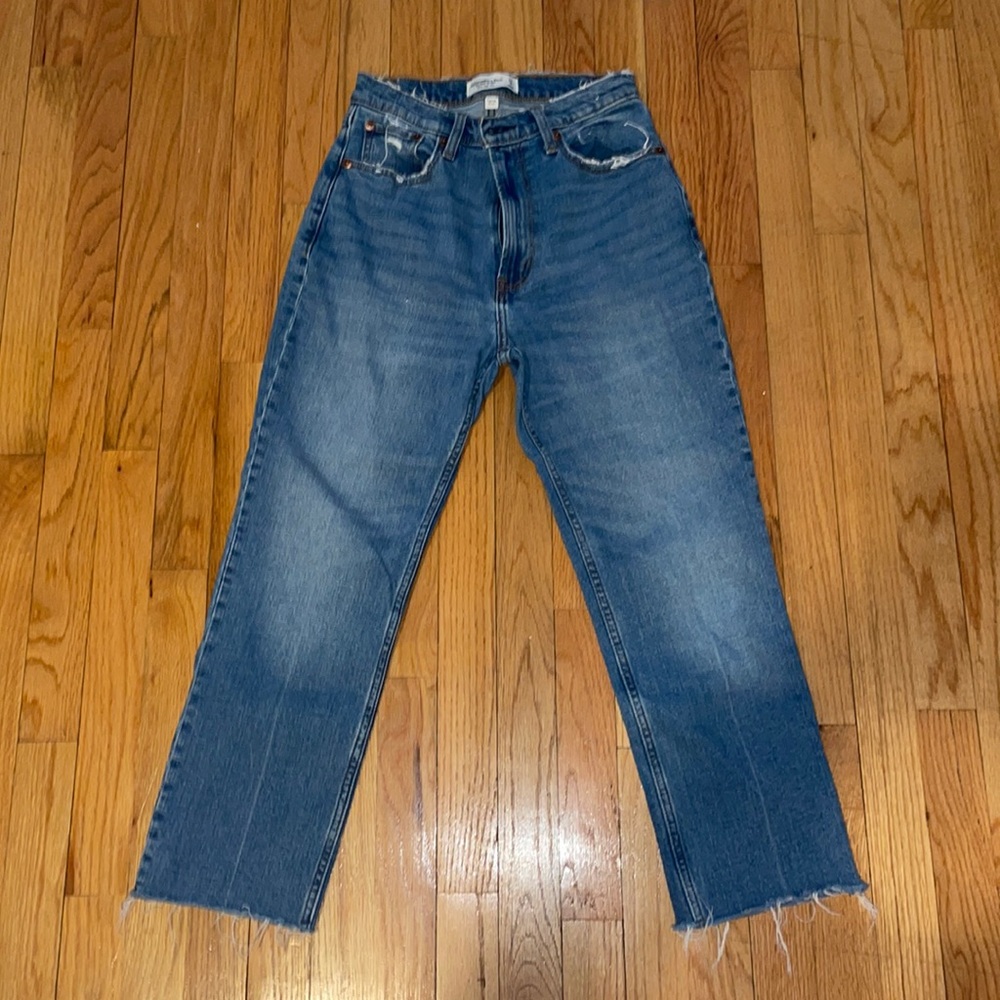 Abercrombie & Fitch Curve Love The Ankle Straight Ultra High Rise Size 27S